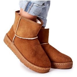 Bottes de neige en cuir pour femmes Big Star II274441 Camel brun