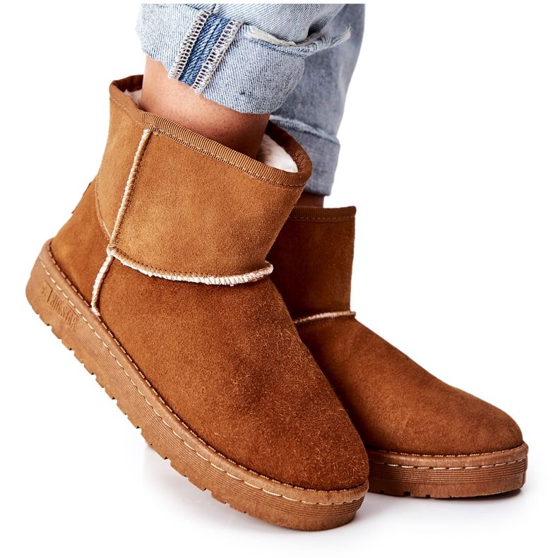 Bottes de neige en cuir pour femmes Big Star II274441 Camel brun Bottes de neige en cuir pour femmes Big Star II274441 Camel brun