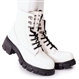 NAVY DOT Bottes Trapers Femme Glany Blanc Clethra blanche