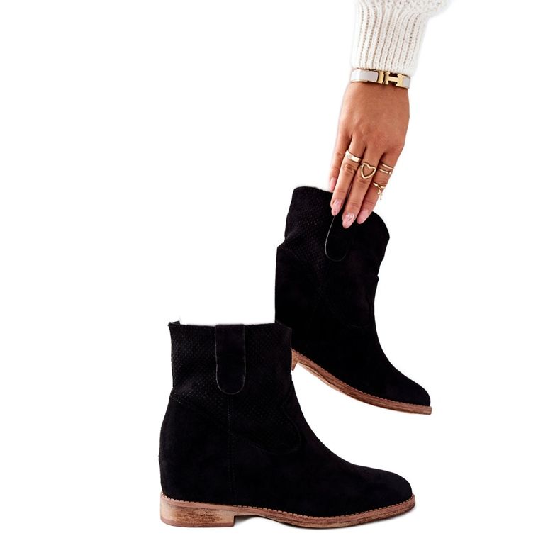 PG1 Bottines Polon en daim noir le noir