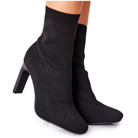 FJ1 Bottes à enfiler pour femmes avec une chaussette noir ce soir
