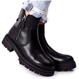 PE1 Bottes hautes noires Silvan avec fermetures éclair