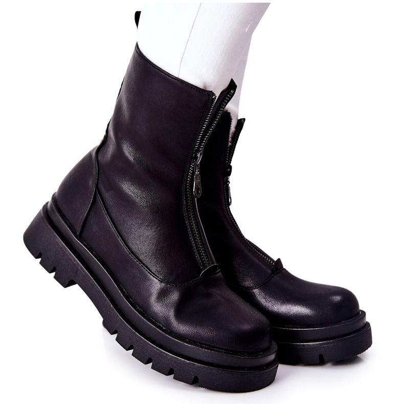 PE1 Bottes pour femmes avec fermeture éclair Noir Tierra le noir