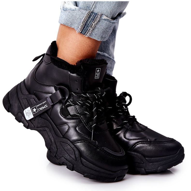Baskets chaudes noires pour femmes Bottes de neige Kaphia le noir