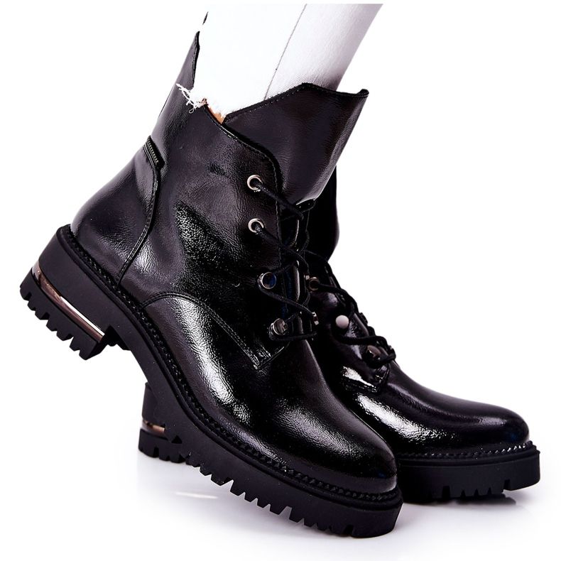 Bottes Chaudes Laquées Sergio Leone Noir TR744 le noir