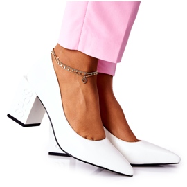 S.Barski Escarpins en cuir sur un blanc Cherith Bar