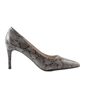 BM Escarpins noirs à motif peau de serpent Nickle