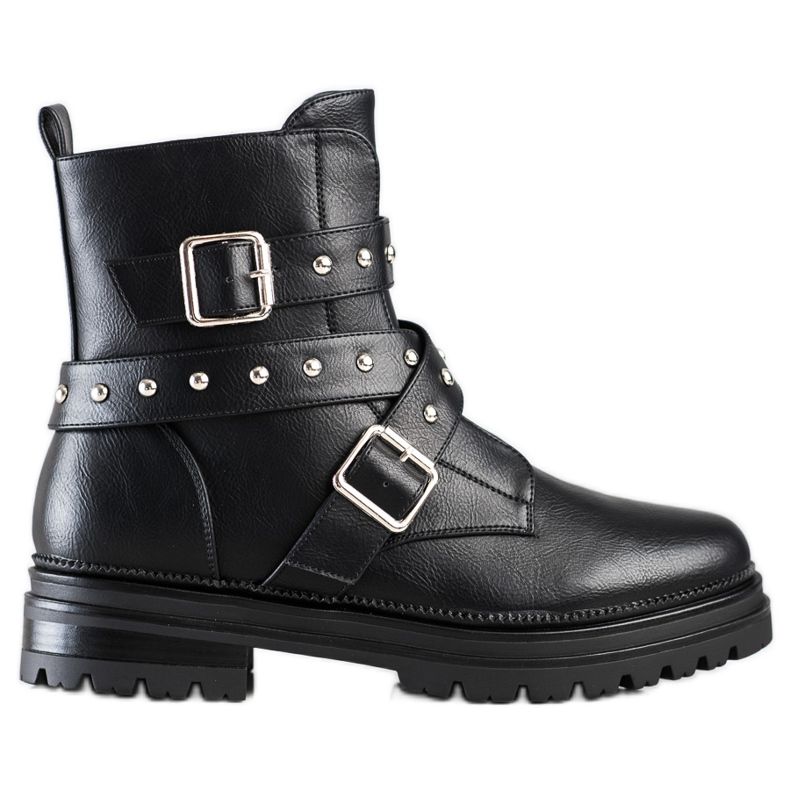 Bestelle Bottes de travail avec strass le noir Bestelle Bottes de travail avec strass le noir