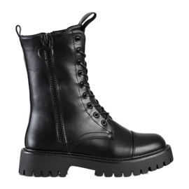 SHELOVET Bottes noires classiques le noir