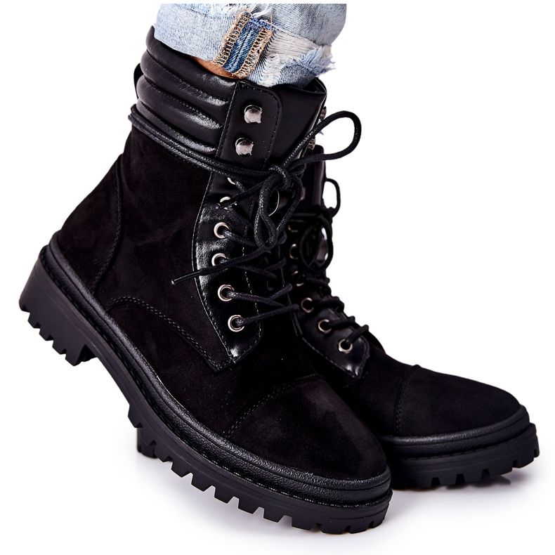 PG1 Bottines Femme Daim Noir Deliopis le noir