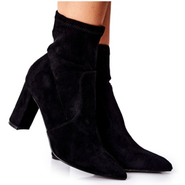 FW1 Bottines femme Hellameia en daim noir le noir