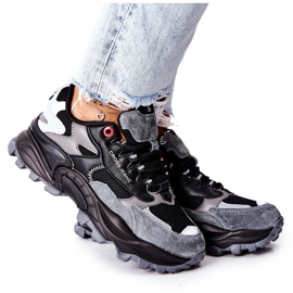 Chaussures de sport pour femmes Cross Jeans Noir Gris II2R4019C