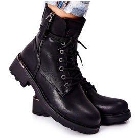 Bottes hautes noires Maisa Worker avec fermetures éclair
