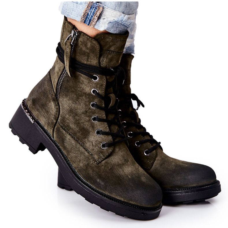 PE1 Bottes de travail hautes avec fermetures éclair Maisa vertes PE1 Bottes de travail hautes avec fermetures éclair Maisa vertes