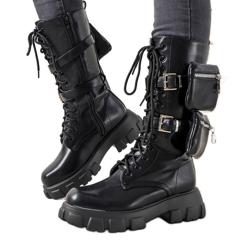 Bottines noires avec sachets Apolline le noir