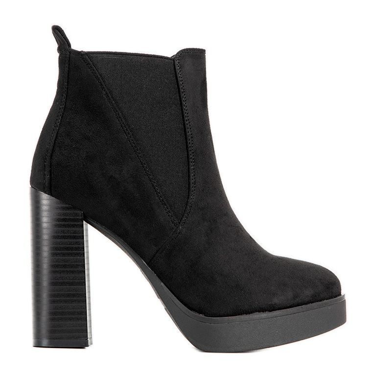 Bottes noires pour femmes sur un haut poteau Lacasse le noir