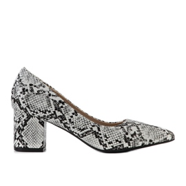 Escarpins noirs et blancs à motif peau de serpent Liddell
