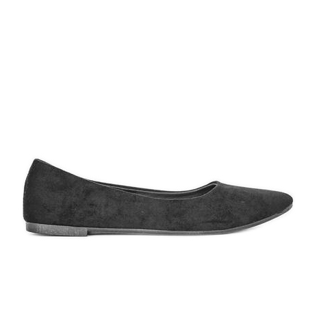 Ballerines noires au nez en amande Olivia le noir