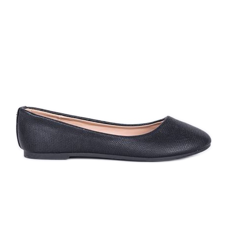 Ballerines Lili noires embossées le noir