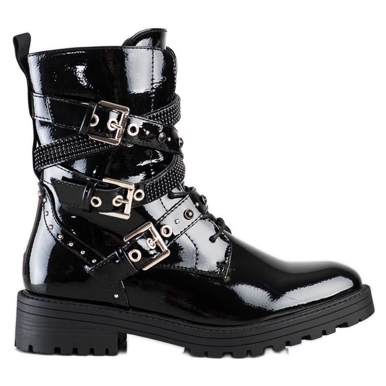 Erynn Travailleurs noirs avec des boucles décoratives le noir