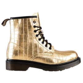 Sweet Shoes Bottines dorées avec cuir écologique d'or Sweet Shoes Bottines dorées avec cuir écologique d'or
