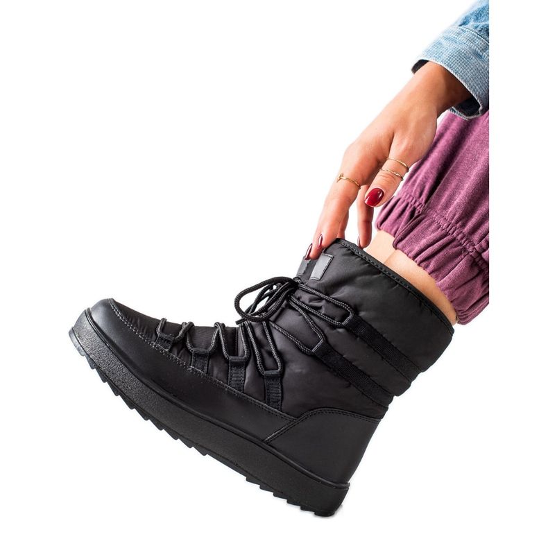 S. BARSKI Bottes de neige confortables par S.BARSKI le noir S. BARSKI Bottes de neige confortables par S.BARSKI le noir