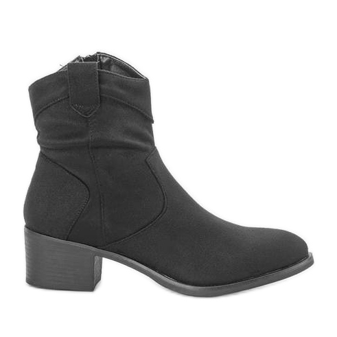 Bottines noires sur un poteau bas Vine le noir