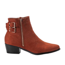 Bottines plates marron à boucles Nila brun
