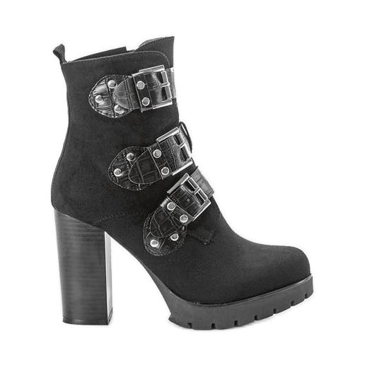 Bottes noires sur le poteau Corgi le noir