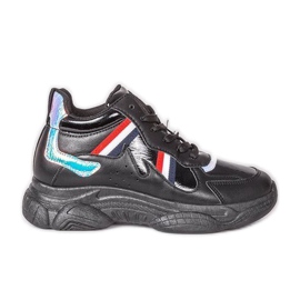Chaussures moches noires sur de grosses semelles Lexi le noir multicolore
