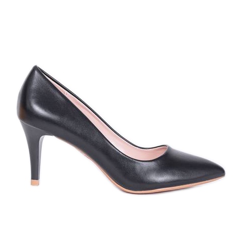 Escarpins noirs sur un talon bas de Polly le noir