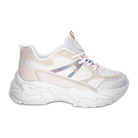 Baskets beiges à semelle épaisse Alice blanc