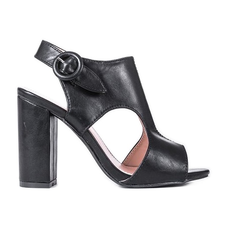 Sandales noires sur le poste Caitlin le noir