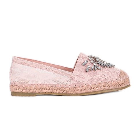 Espadrilles roses avec zircone Lordly