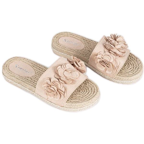 Chaussons femme beige Sun Sparrow rose