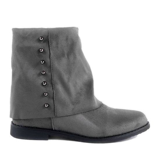 Bottes grises sur le talon compensé Lana recouvert