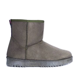Bottes de neige vertes à semelle plate d'Emmie gris