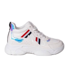 Chaussures laides blanches sur une grosse semelle Lexi multicolore