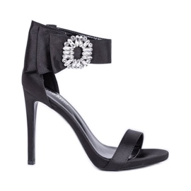 Sandales noires sur talon haut Amelia