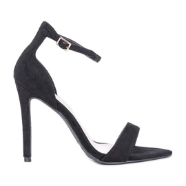 Sandales noires à talon aiguille Molly