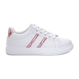 Baskets blanches avec ornements Abbie rose