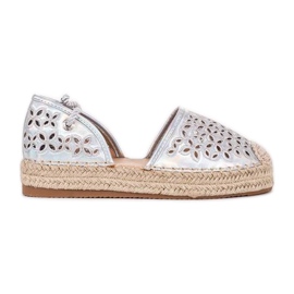 Espadrilles ajourées en argent Peekaboo gris
