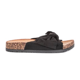 Chaussons noirs avec un nœud Sunny