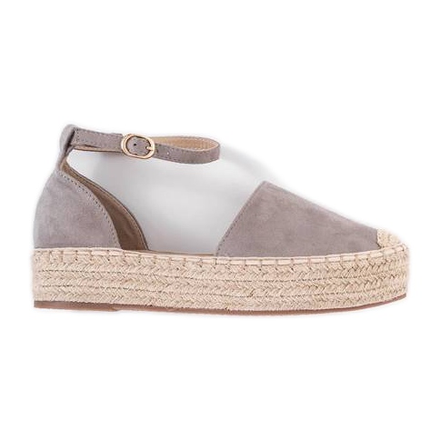Espadrilles grises sur la plateforme Summer beige Espadrilles grises sur la plateforme Summer beige