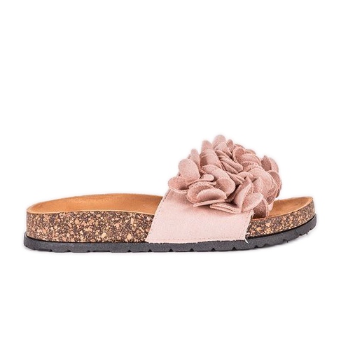 Chaussons Esperanza roses à fleurs