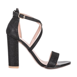 Sandales noires sur un poteau Silver Dust le noir Sandales noires sur un poteau Silver Dust le noir