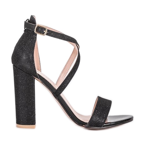 Sandales noires sur un poteau Silver Dust le noir