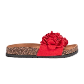 Tongs rouges à fleurs Esperanza