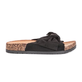 Chaussons noirs avec un nœud Sunny