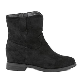 Bottines noires sur talon compensé Buenna recouvert